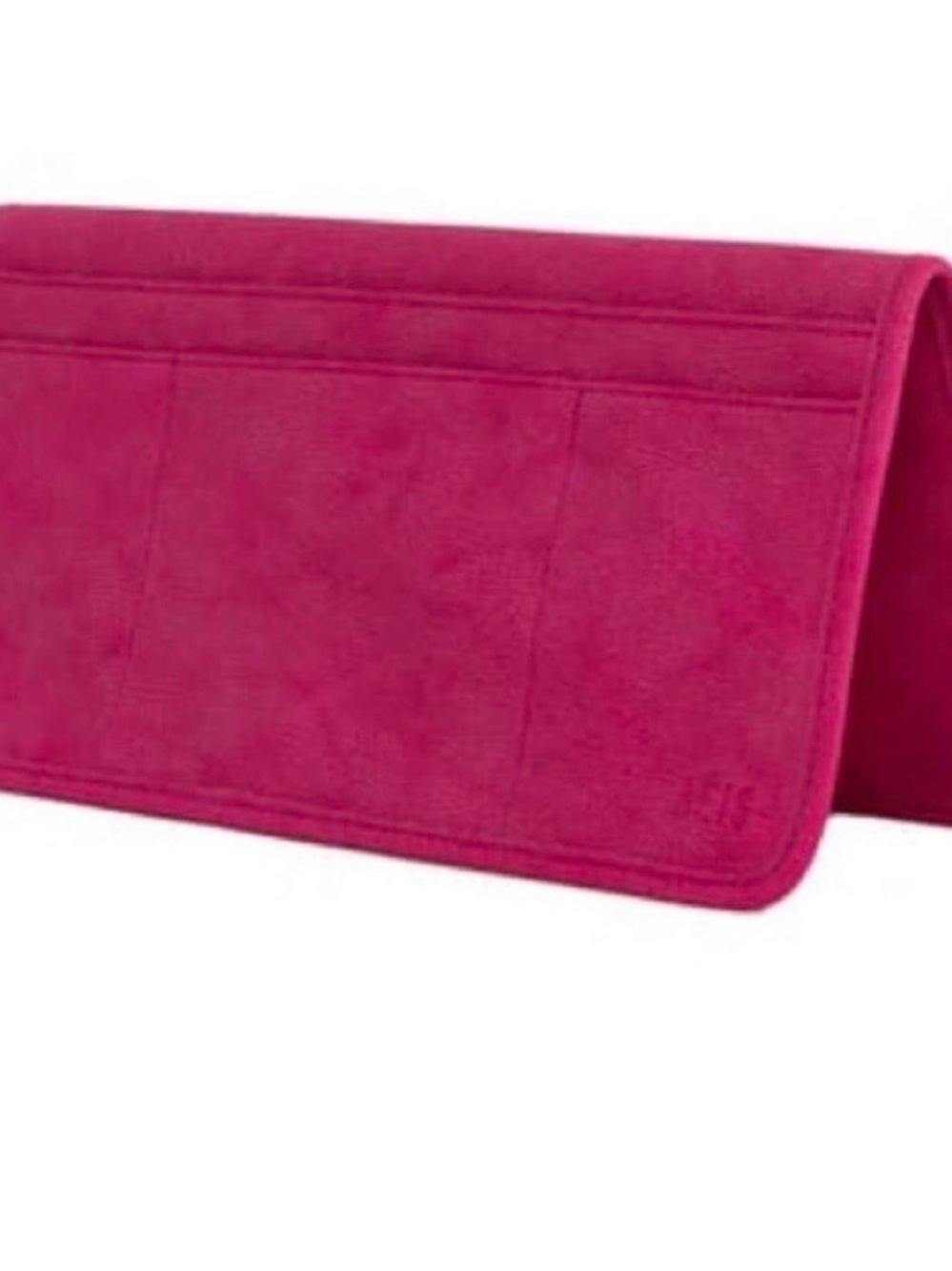 Beis NWT Seat-back Plane Organizer in  fuchsia Pebbled Suede Fold-Over